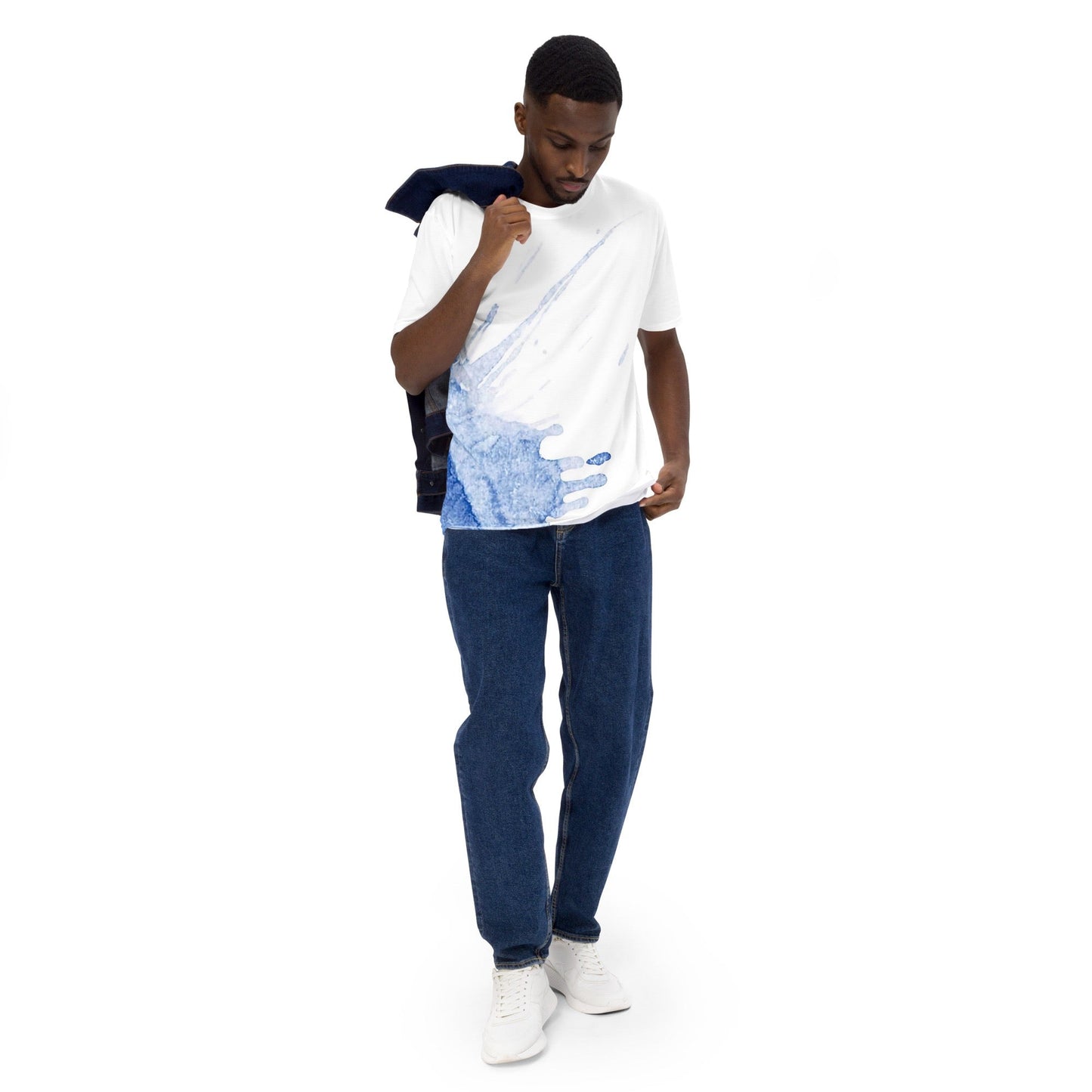 Watercolour Blue Splash - Mens T-Shirt