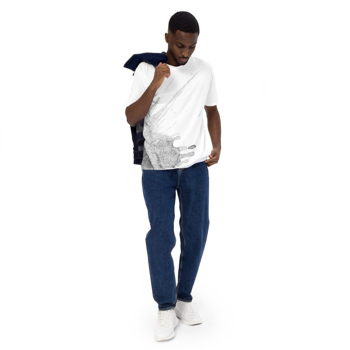 Watercolour Grey Splash - Mens T-Shirt