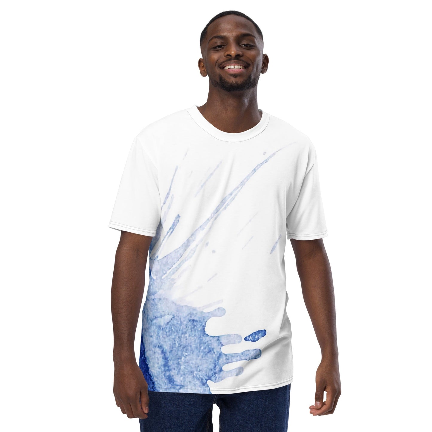Watercolour Blue Splash - Mens T-Shirt
