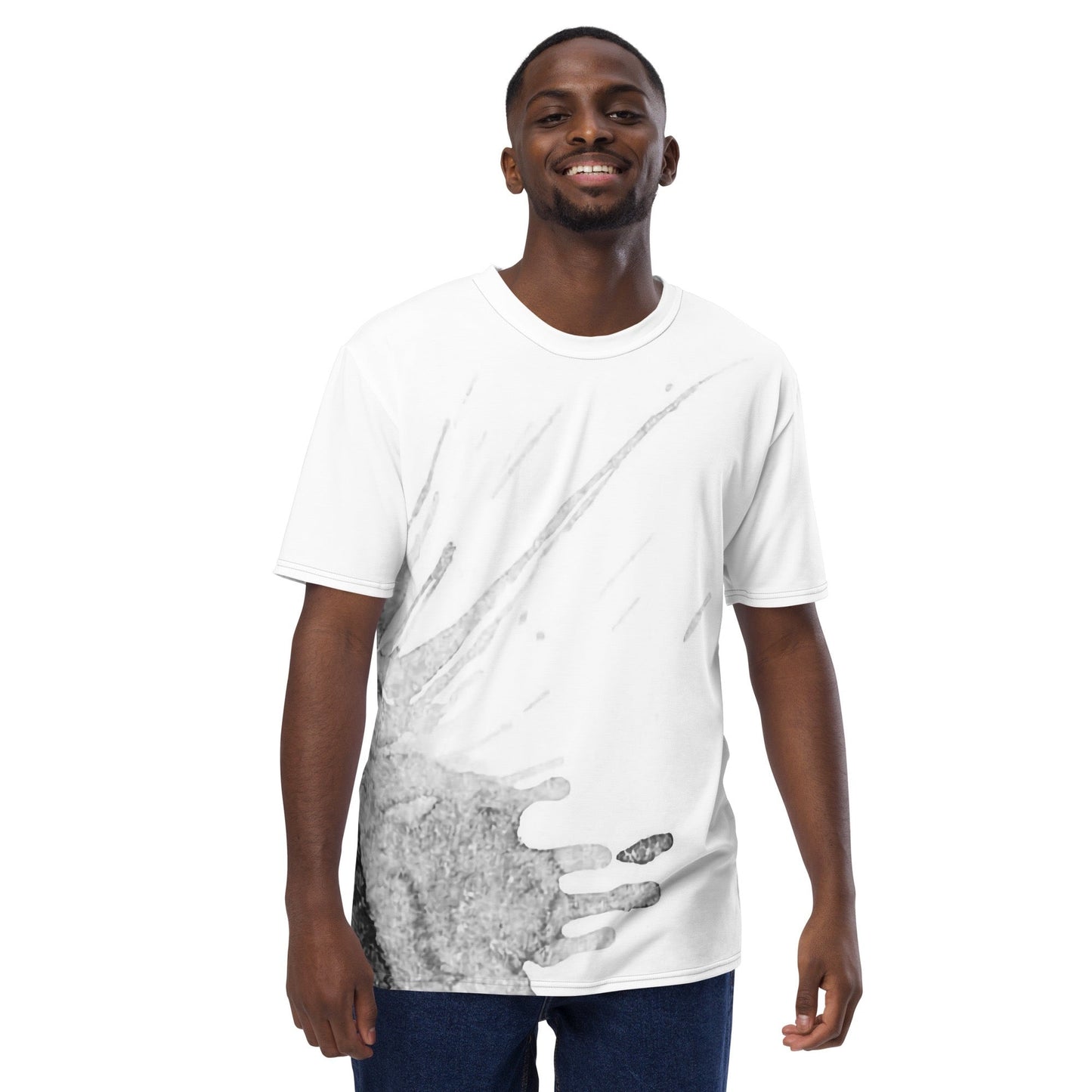Watercolour Grey Splash - Mens T-Shirt