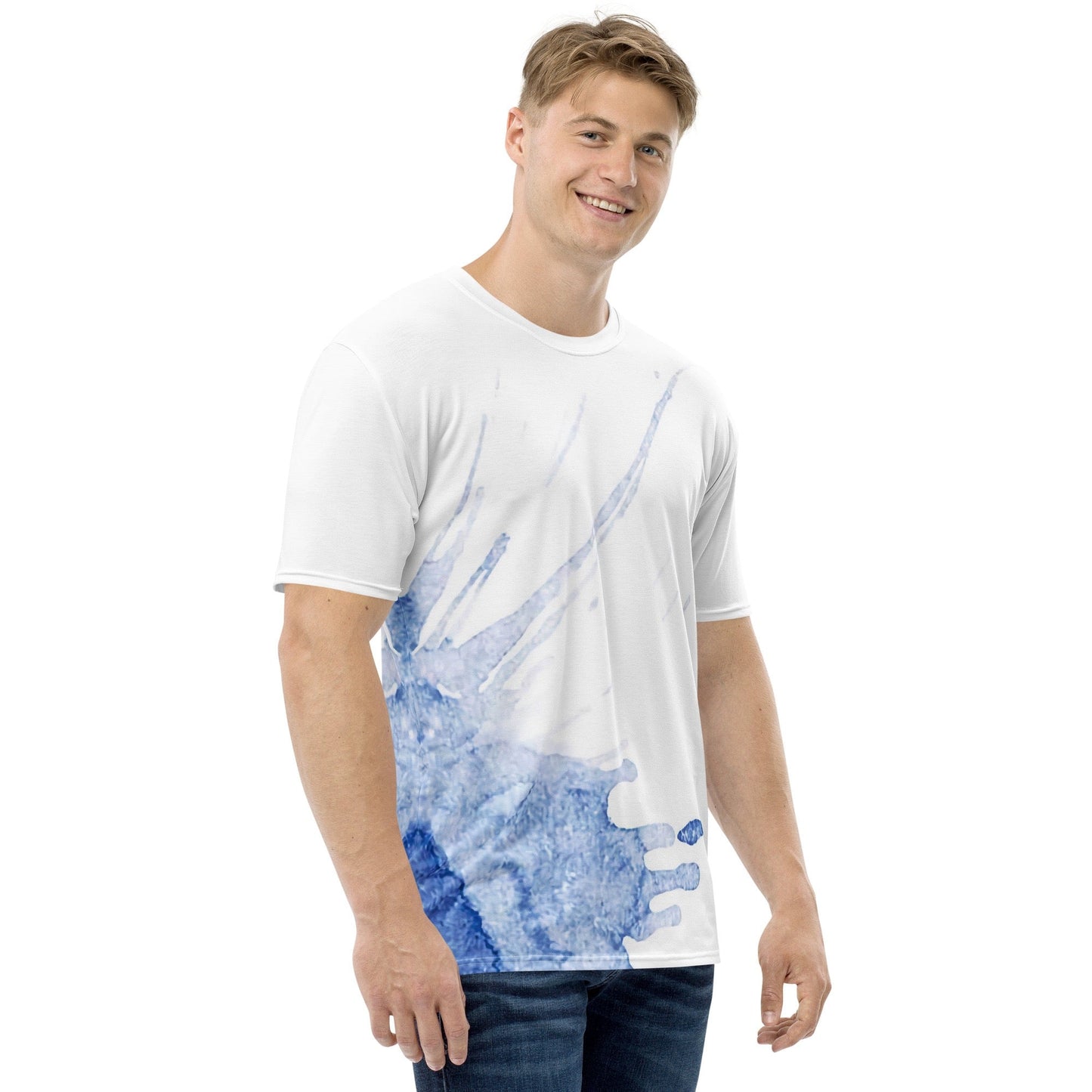 Watercolour Blue Splash - Mens T-Shirt