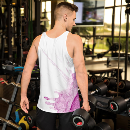 Watercolour Pink Splash - Mens Tank Top