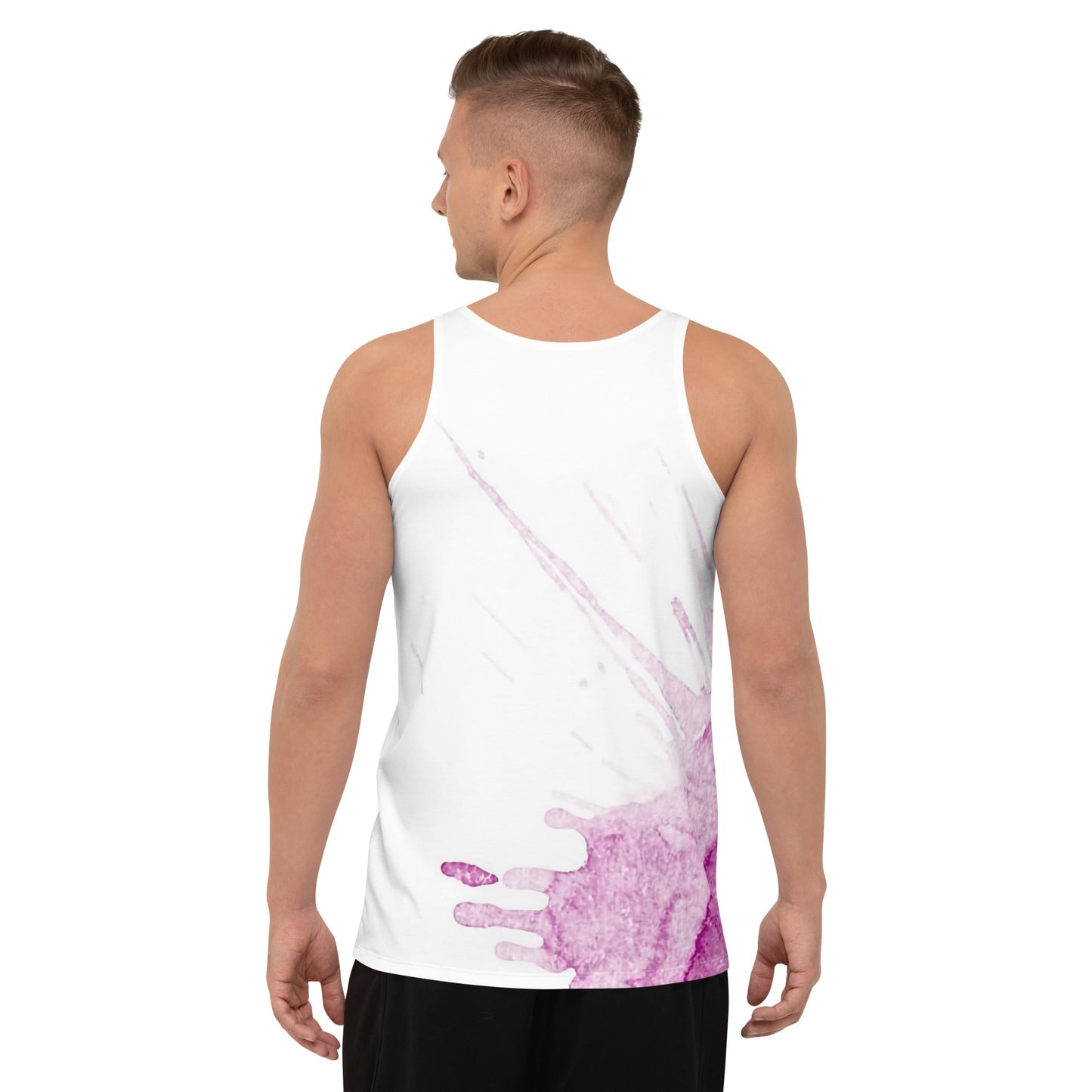 Watercolour Pink Splash - Mens Tank Top