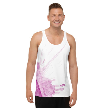 Watercolour Pink Splash - Mens Tank Top
