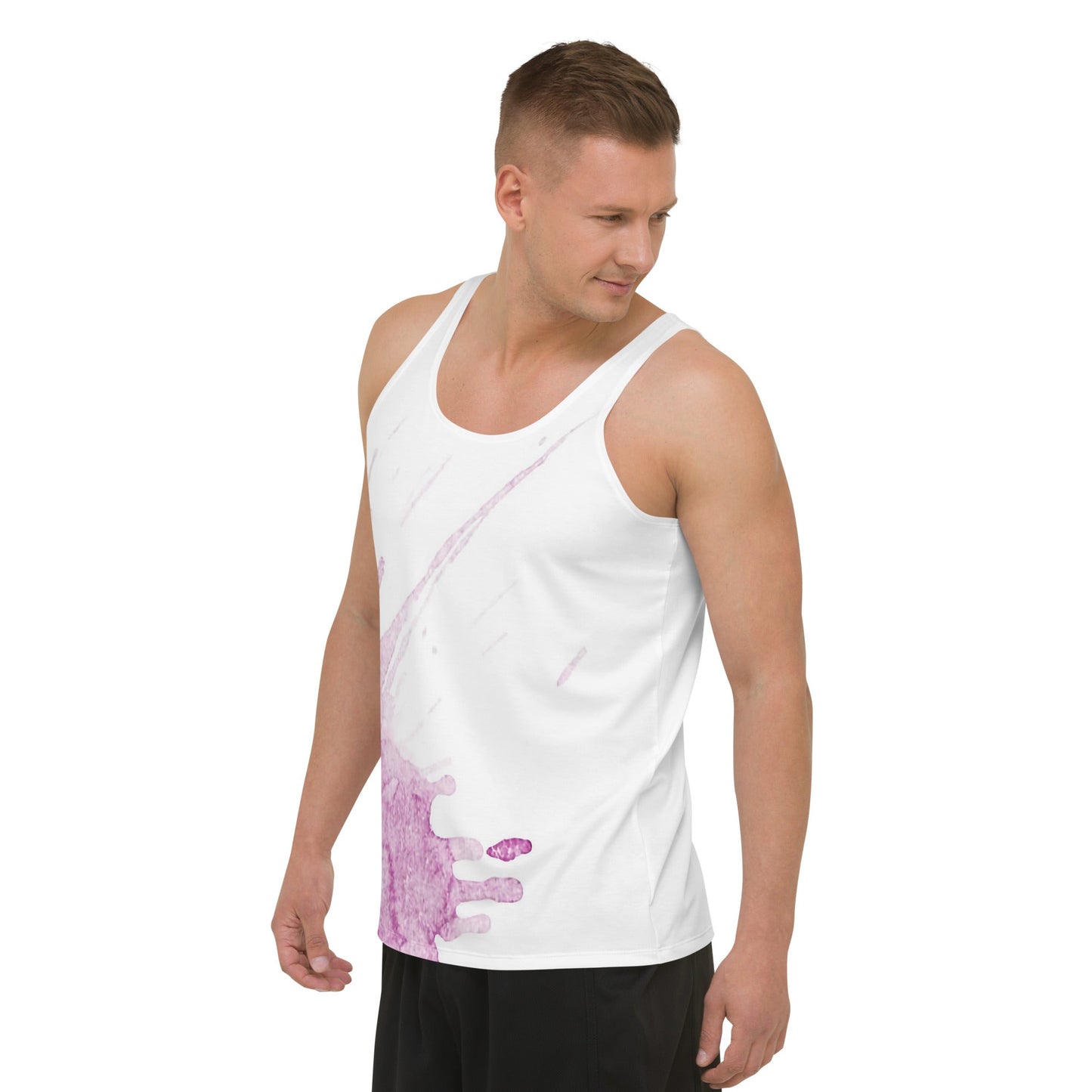 Watercolour Pink Splash - Mens Tank Top