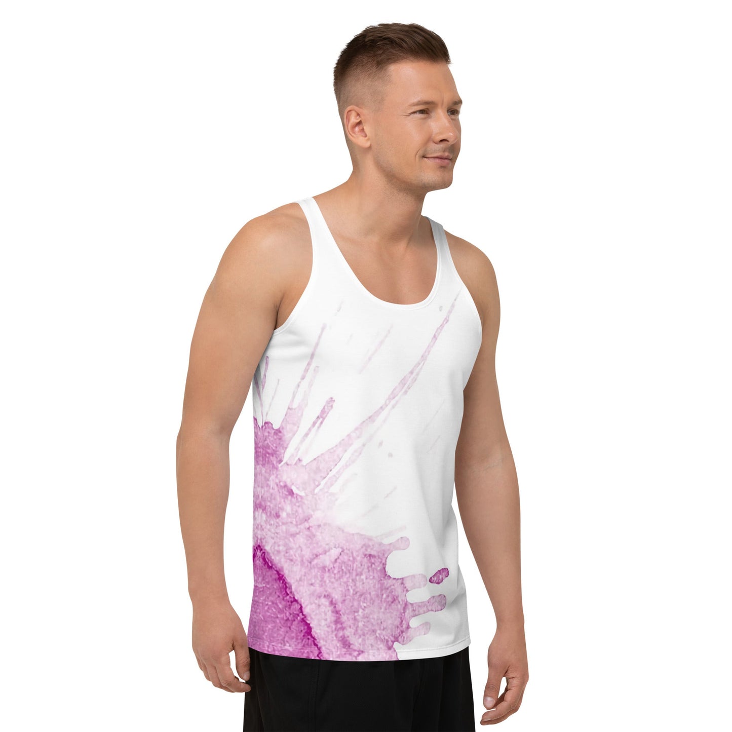 Watercolour Pink Splash - Mens Tank Top
