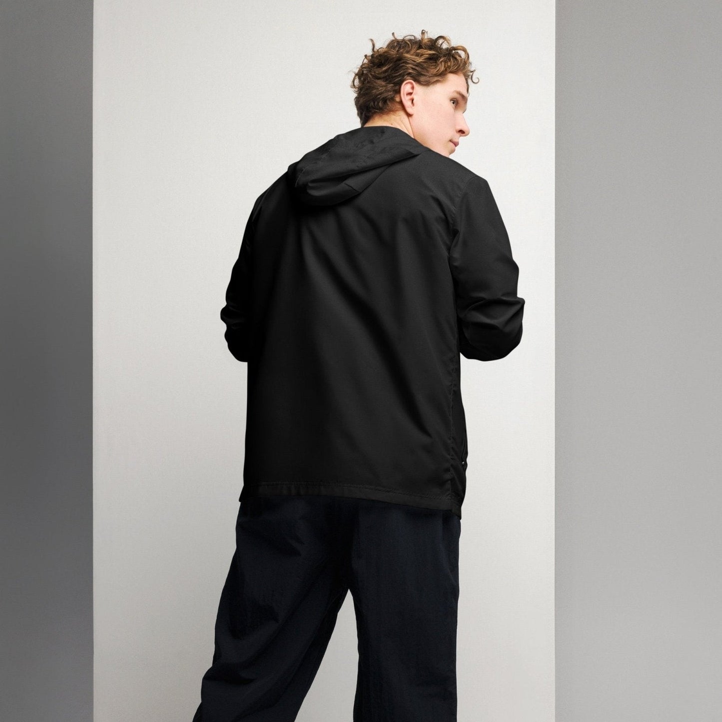 iSAW Mens Black Windbreaker - iSAW Company