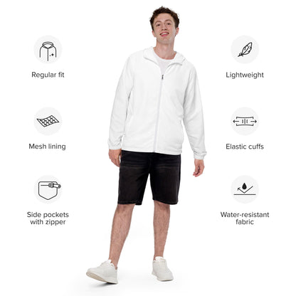 iSAW Mens White Windbreaker - iSAW Company