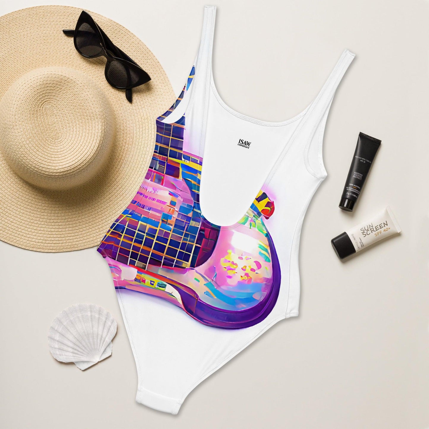 Hippie Guitar - Womens One-Piece Swimsuit