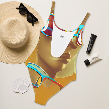 Retro Cool Orange - Womens One-Piece Swimsuit