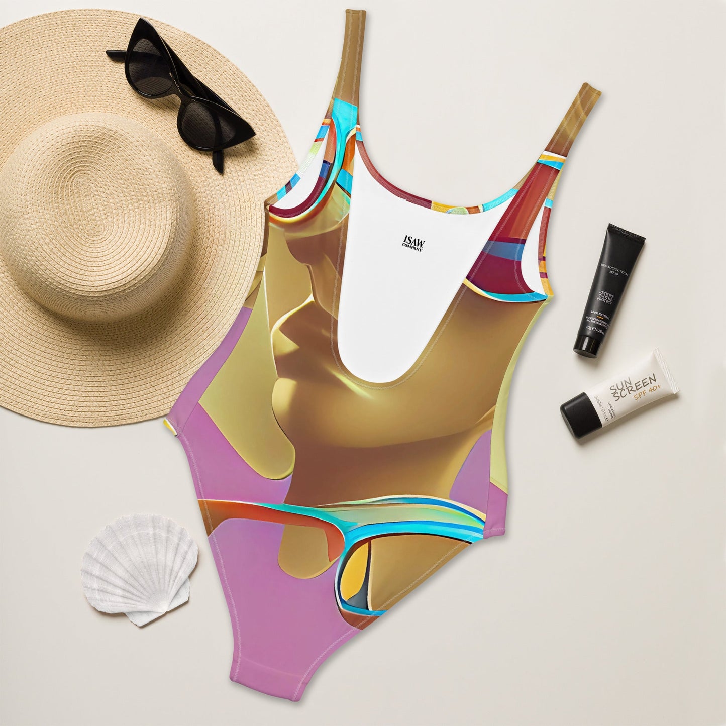 Retro Cool Pink - Womens One-Piece Swimsuit