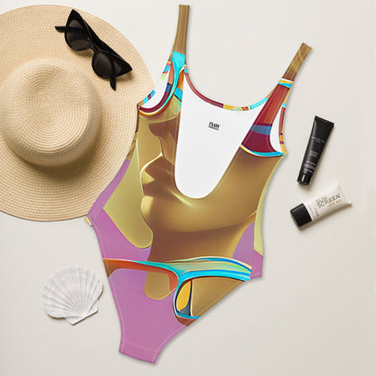 Retro Cool Pink - Womens One-Piece Swimsuit