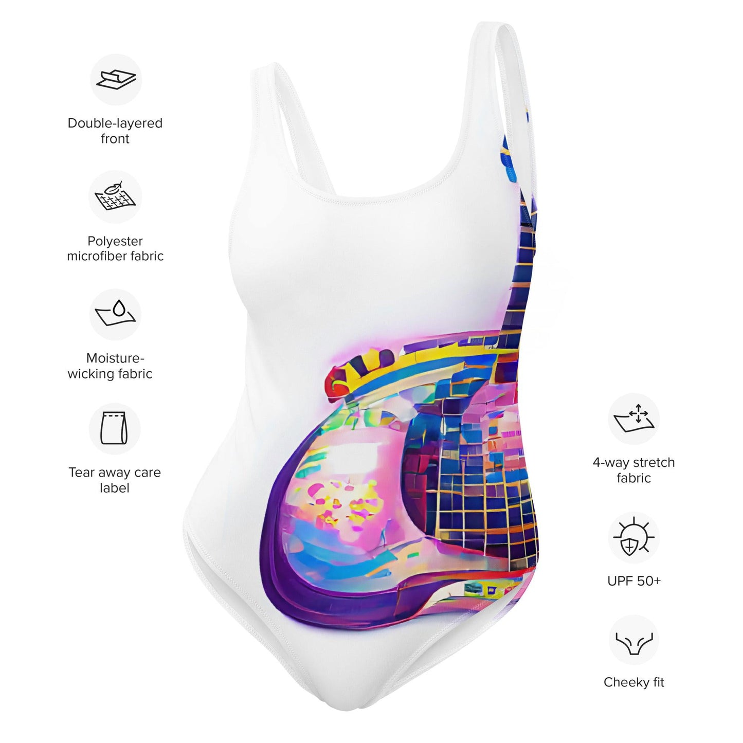 Hippie Guitar - Womens One-Piece Swimsuit
