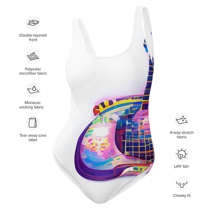 Hippie Guitar - Womens One-Piece Swimsuit