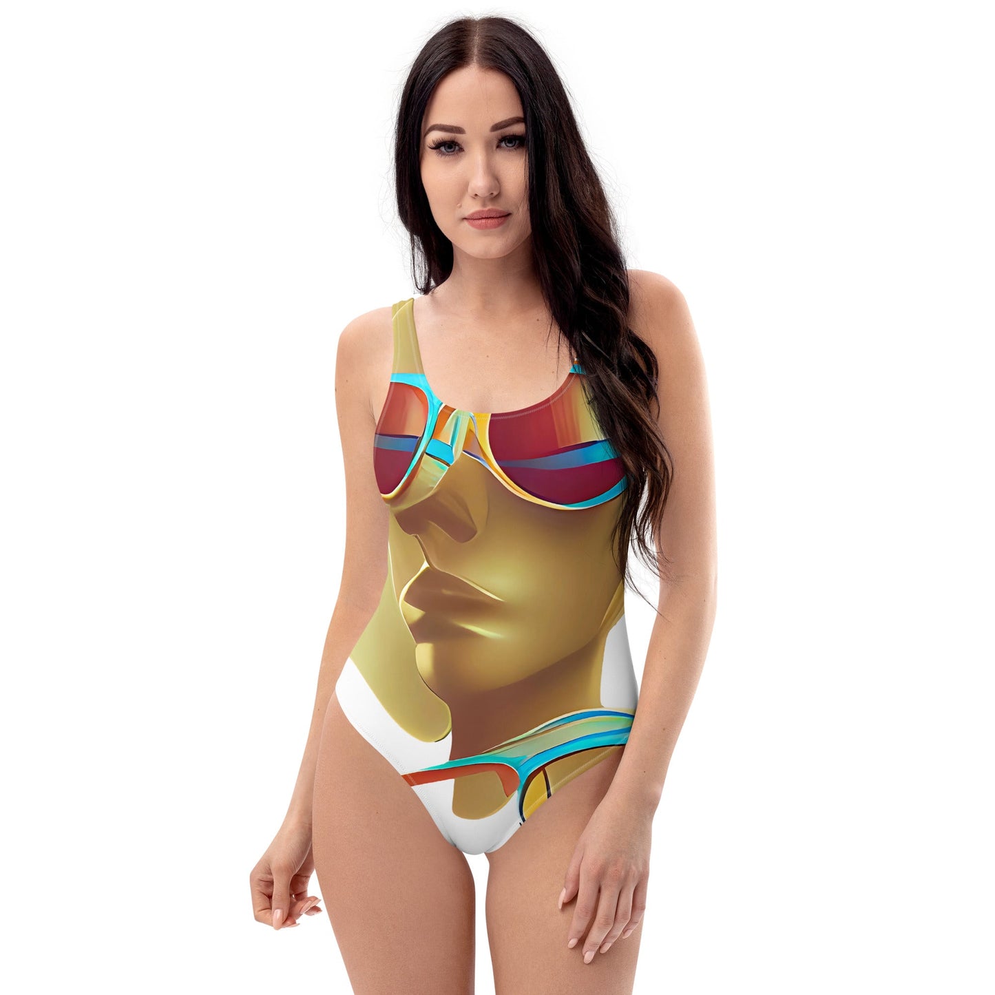 Retro Cool White - Womens One-Piece Swimsuit