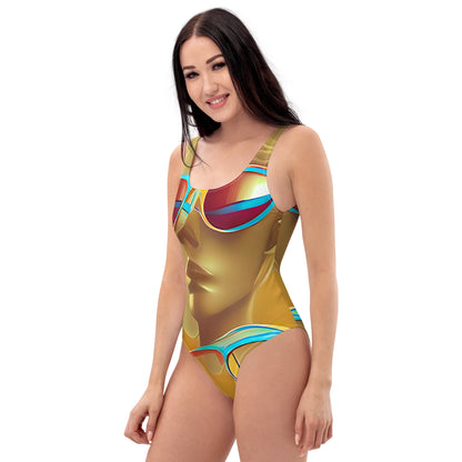 Retro Cool Orange - Womens One-Piece Swimsuit