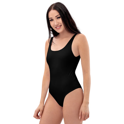 iSAW Womens Black One-Piece Swimsuit