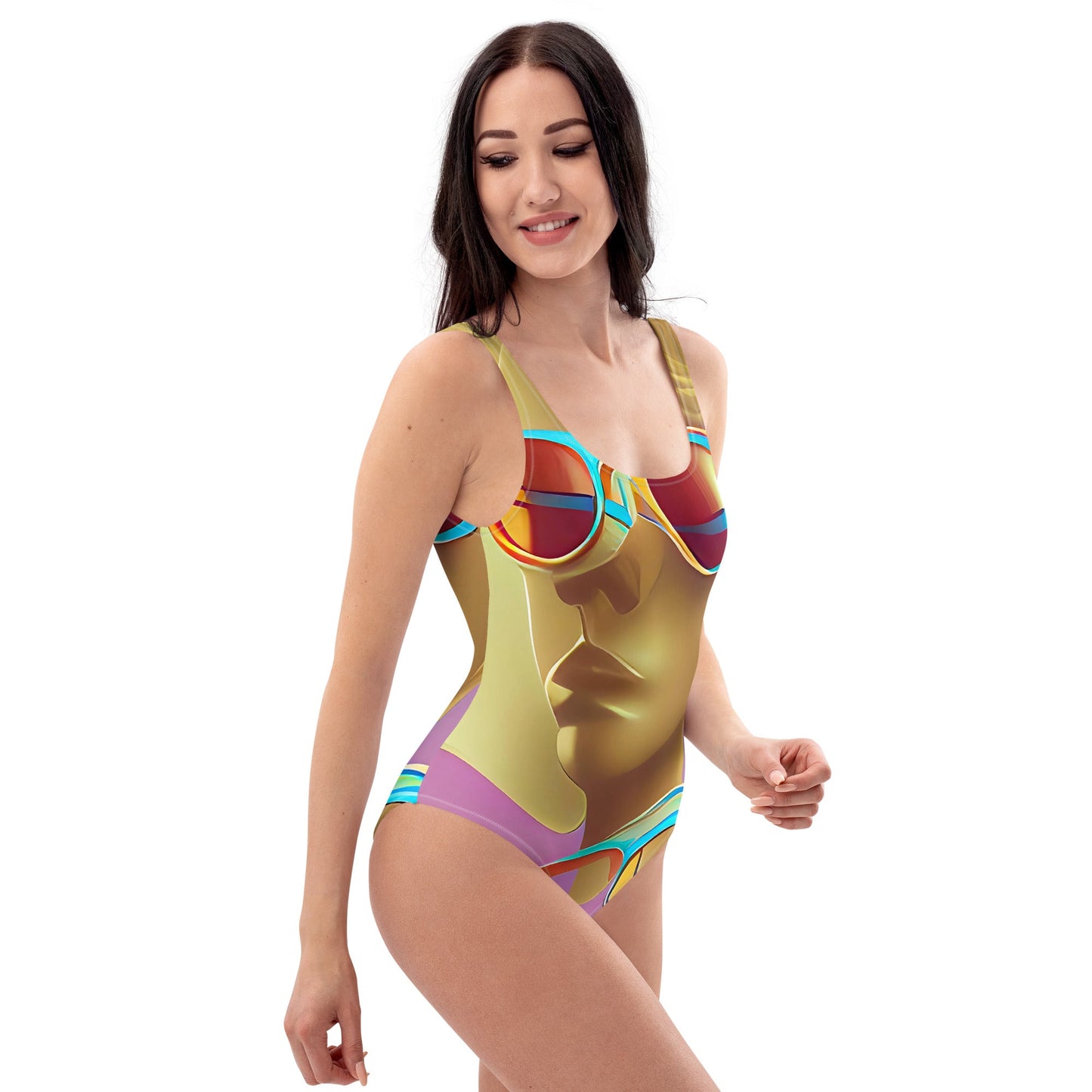 Retro Cool Pink - Womens One-Piece Swimsuit