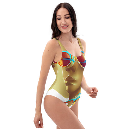 Retro Cool White - Womens One-Piece Swimsuit