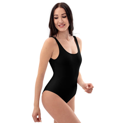 iSAW Womens Black One-Piece Swimsuit
