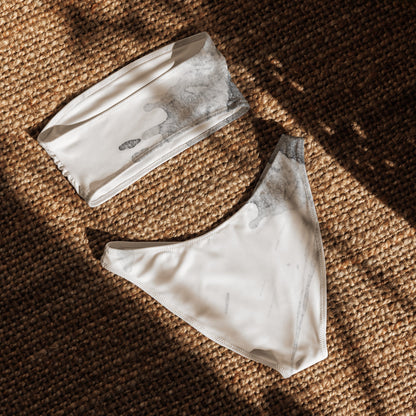 Watercolour Grey Splash - Womens Bandeau Bikini