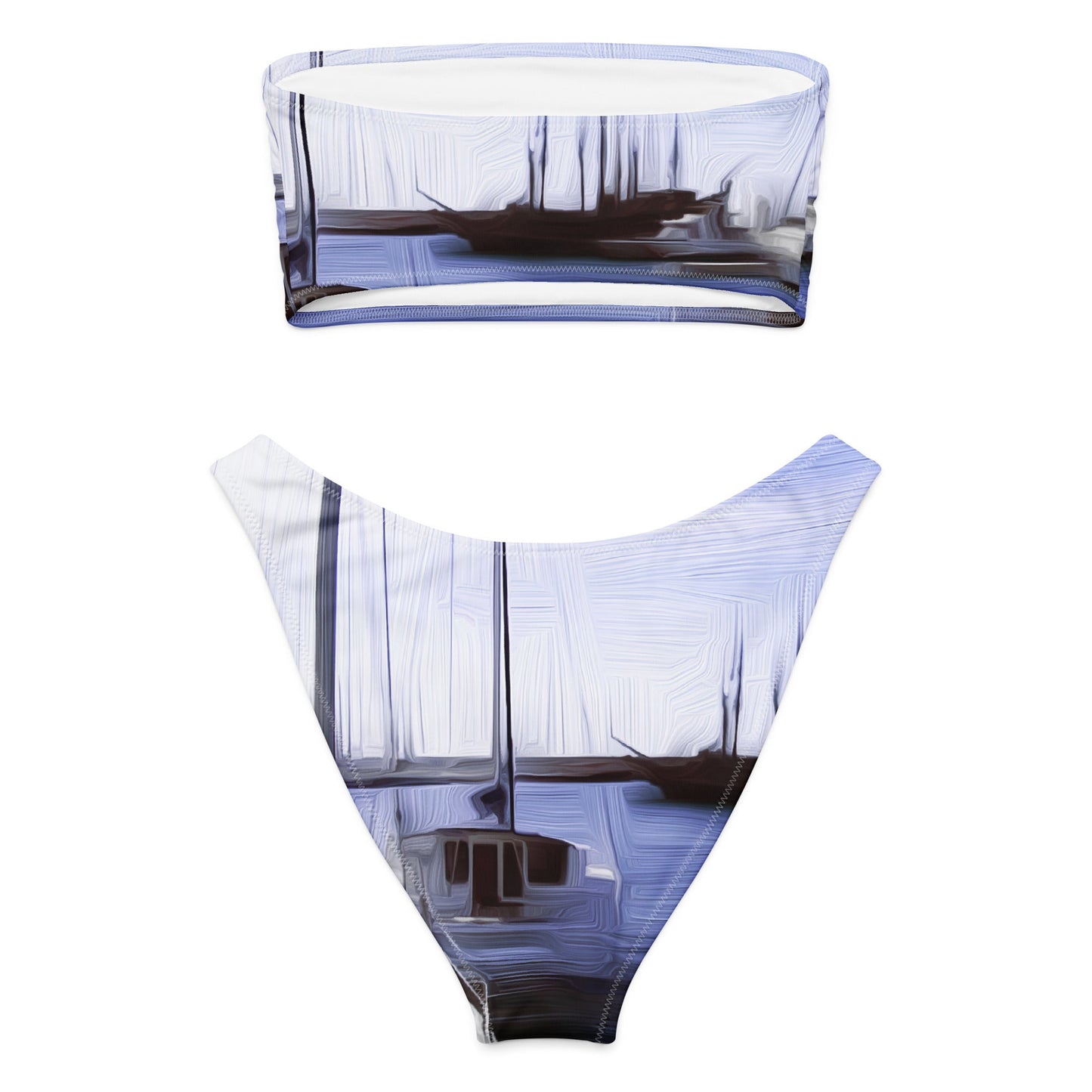 The Sleeping Yachts (at Afternoon) - Womens Bandeau Bikini
