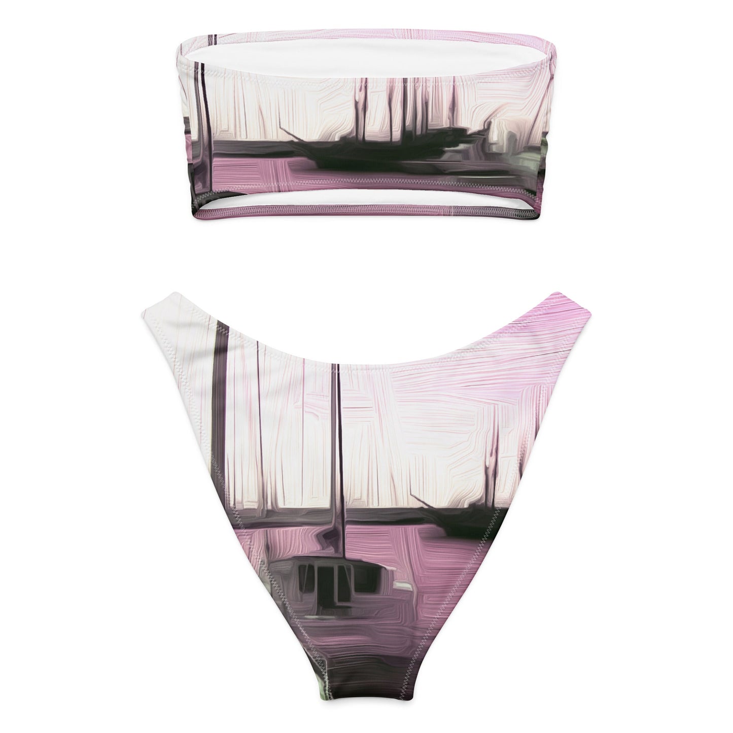 The Sleeping Yachts (at Evening) - Womens Bandeau Bikini