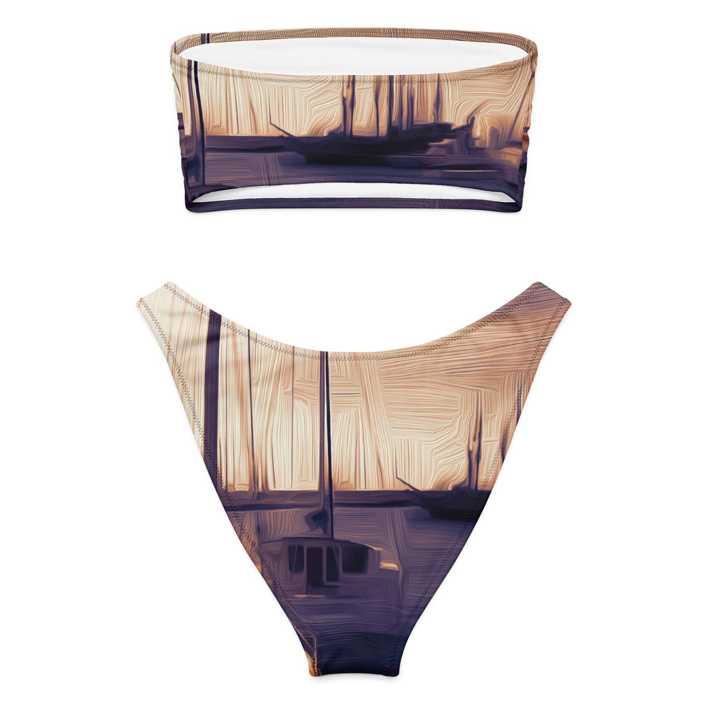 The Sleeping Yachts (at Sunset) - Womens Bandeau Bikini