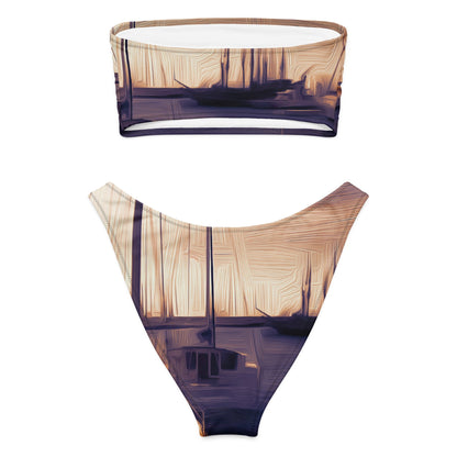The Sleeping Yachts (at Sunset) - Womens Bandeau Bikini