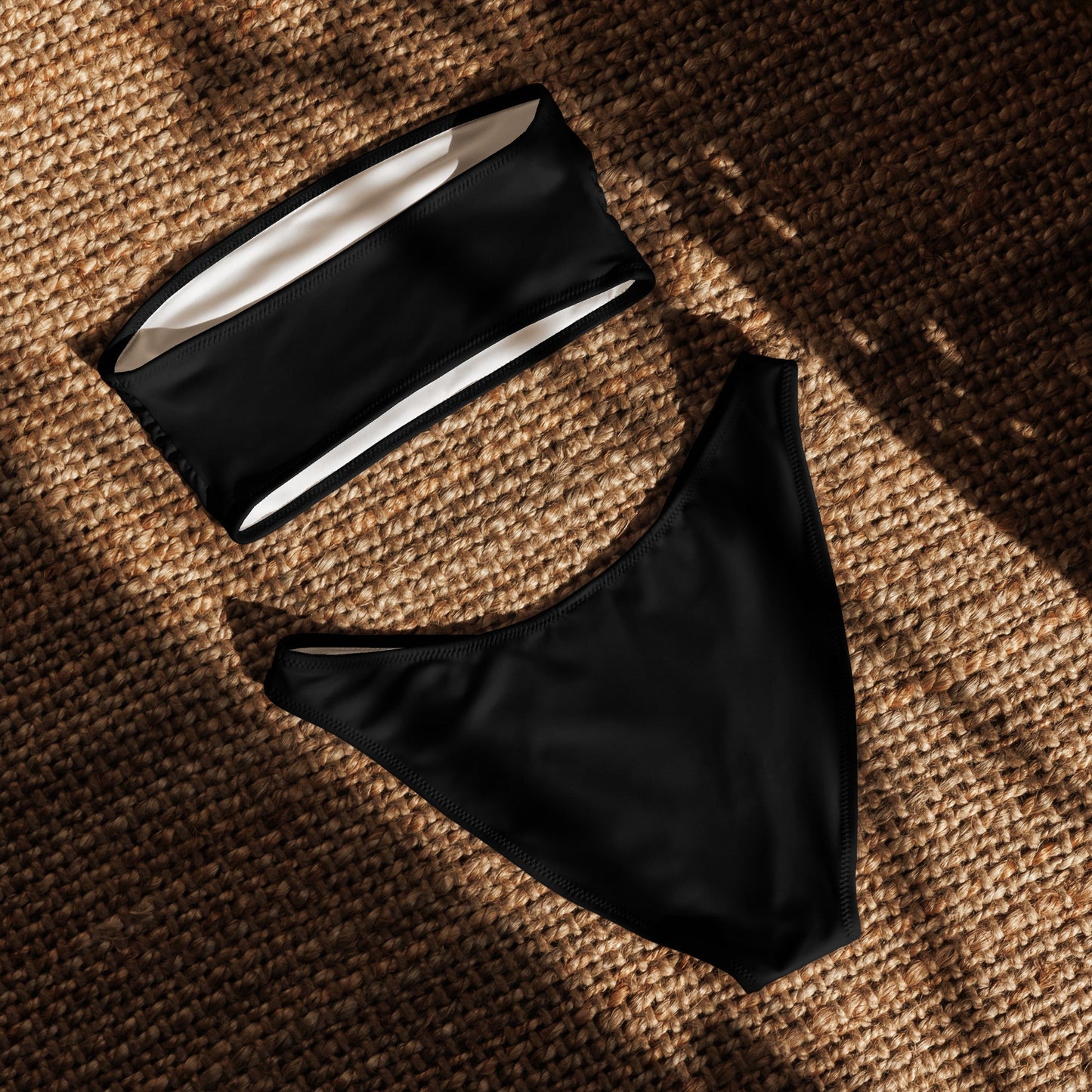 iSAW Womens Black Bandeau Bikini