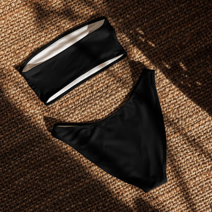 iSAW Womens Black Bandeau Bikini