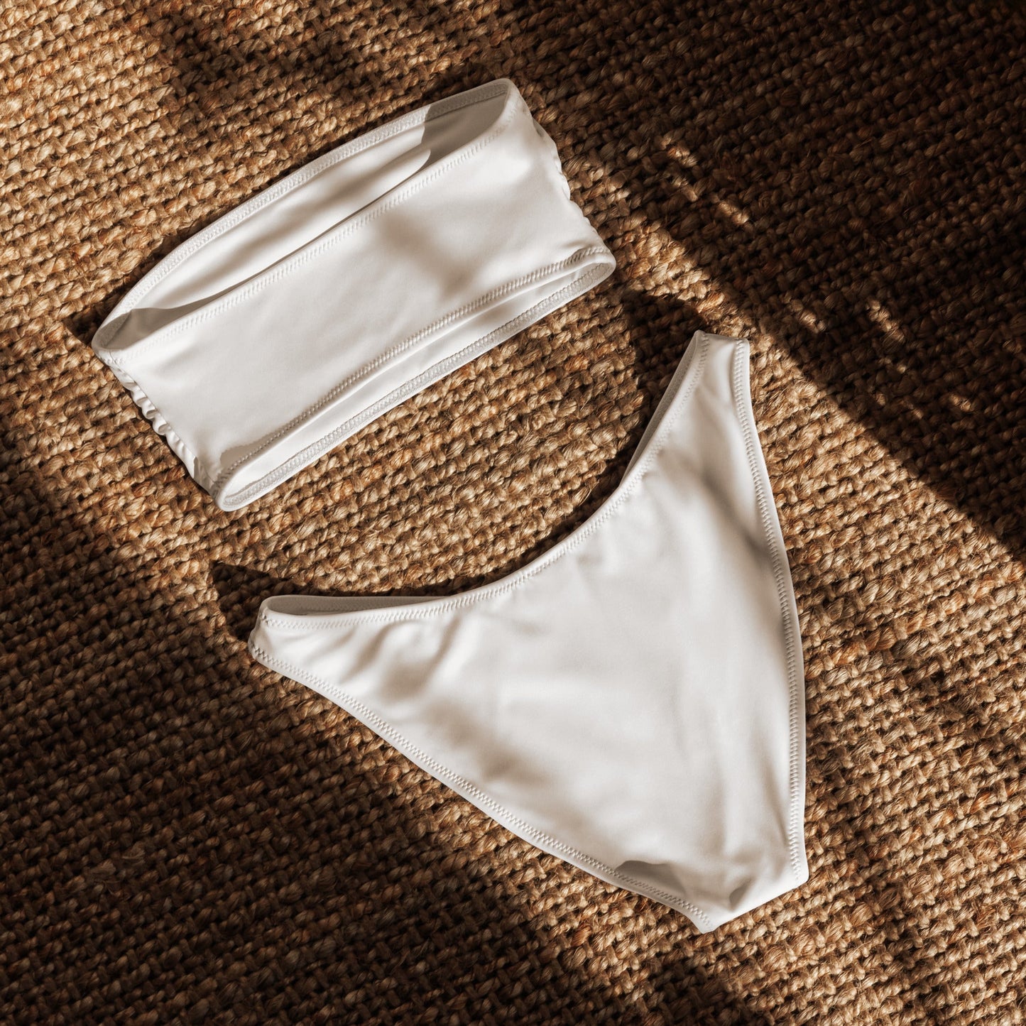 iSAW Womens White Bandeau Bikini
