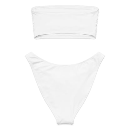 iSAW Womens White Bandeau Bikini