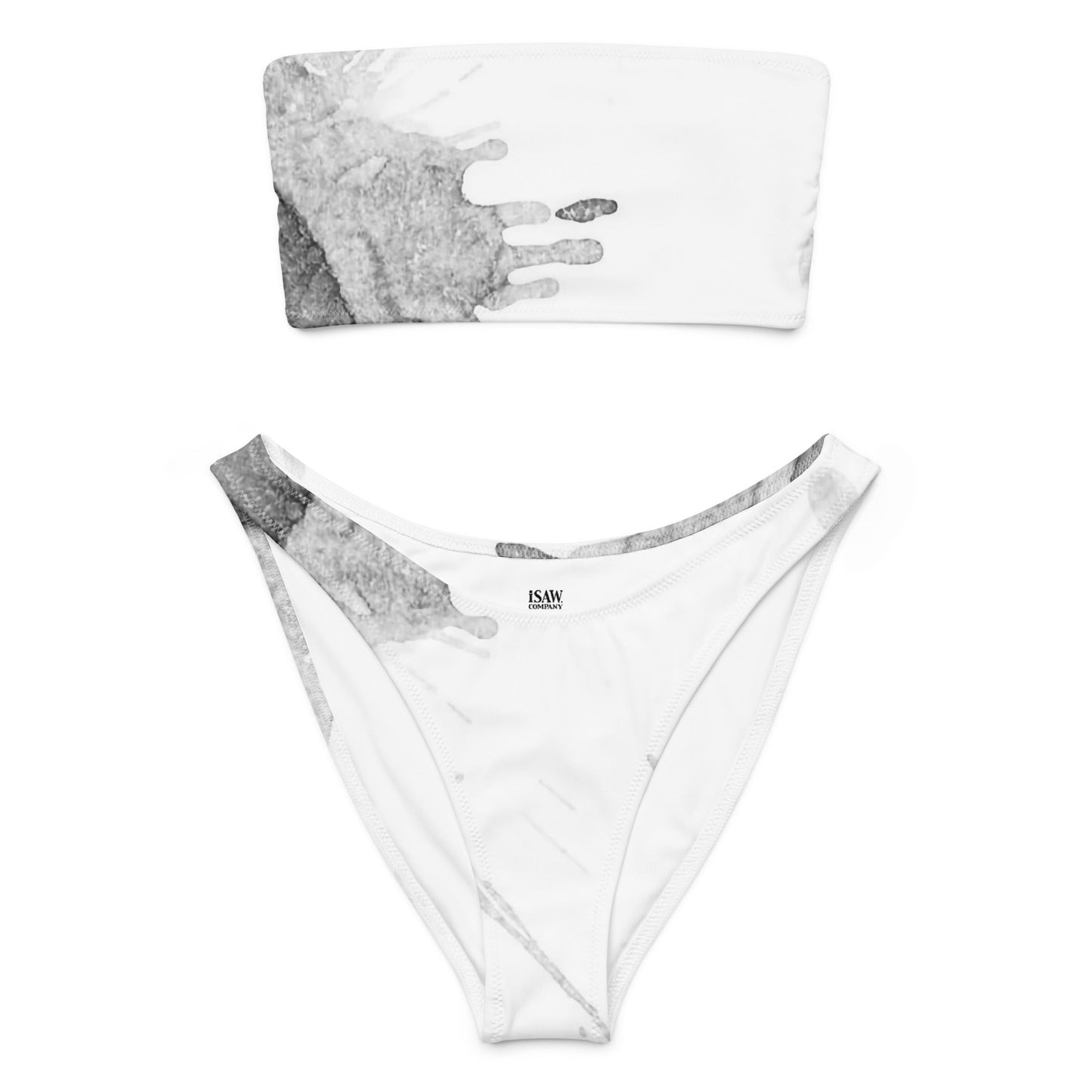 Watercolour Grey Splash - Womens Bandeau Bikini