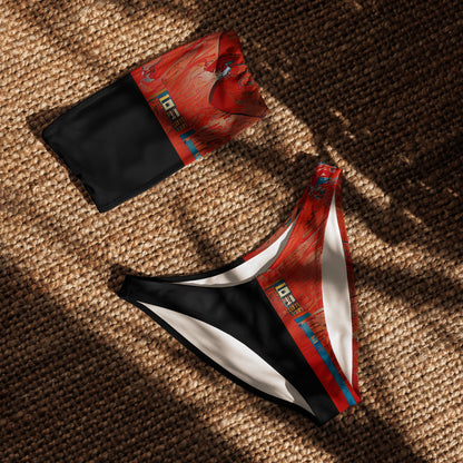 Half Black Half Hónghǎi - Womens Bandeau Bikini