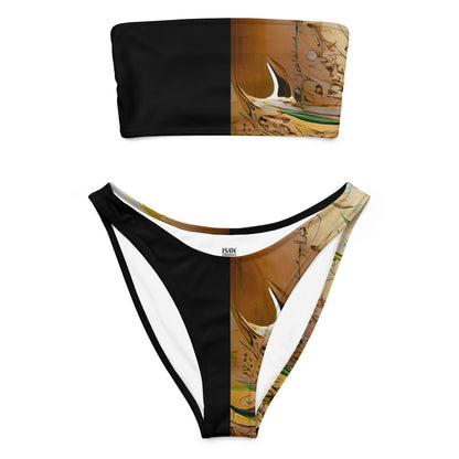 Half Black Half Gāolàng - Womens Bandeau Bikini