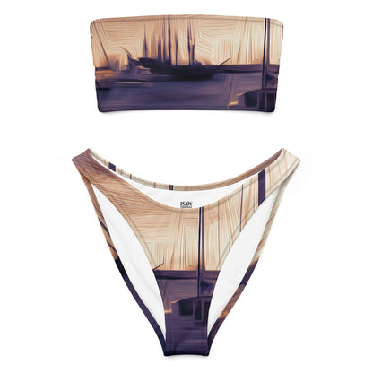 The Sleeping Yachts (at Sunset) - Womens Bandeau Bikini