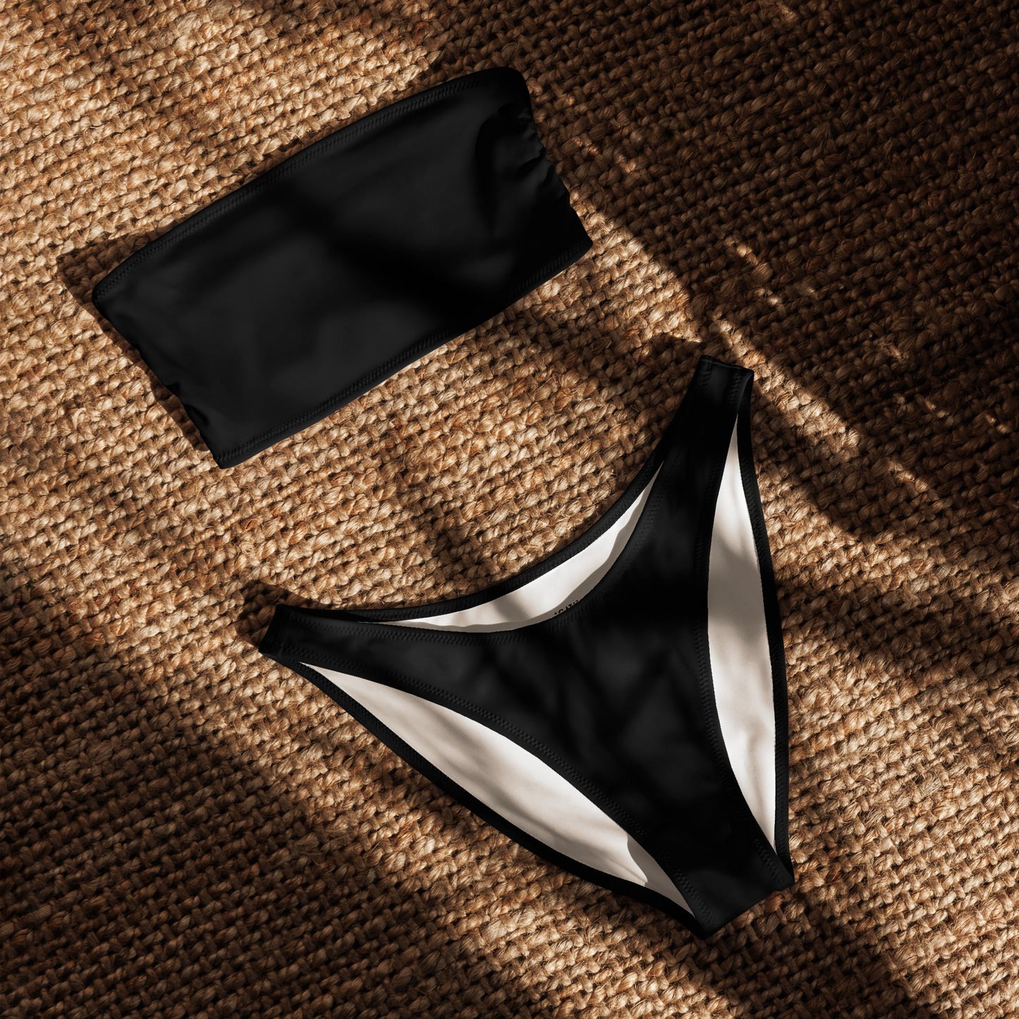 iSAW Womens Black Bandeau Bikini