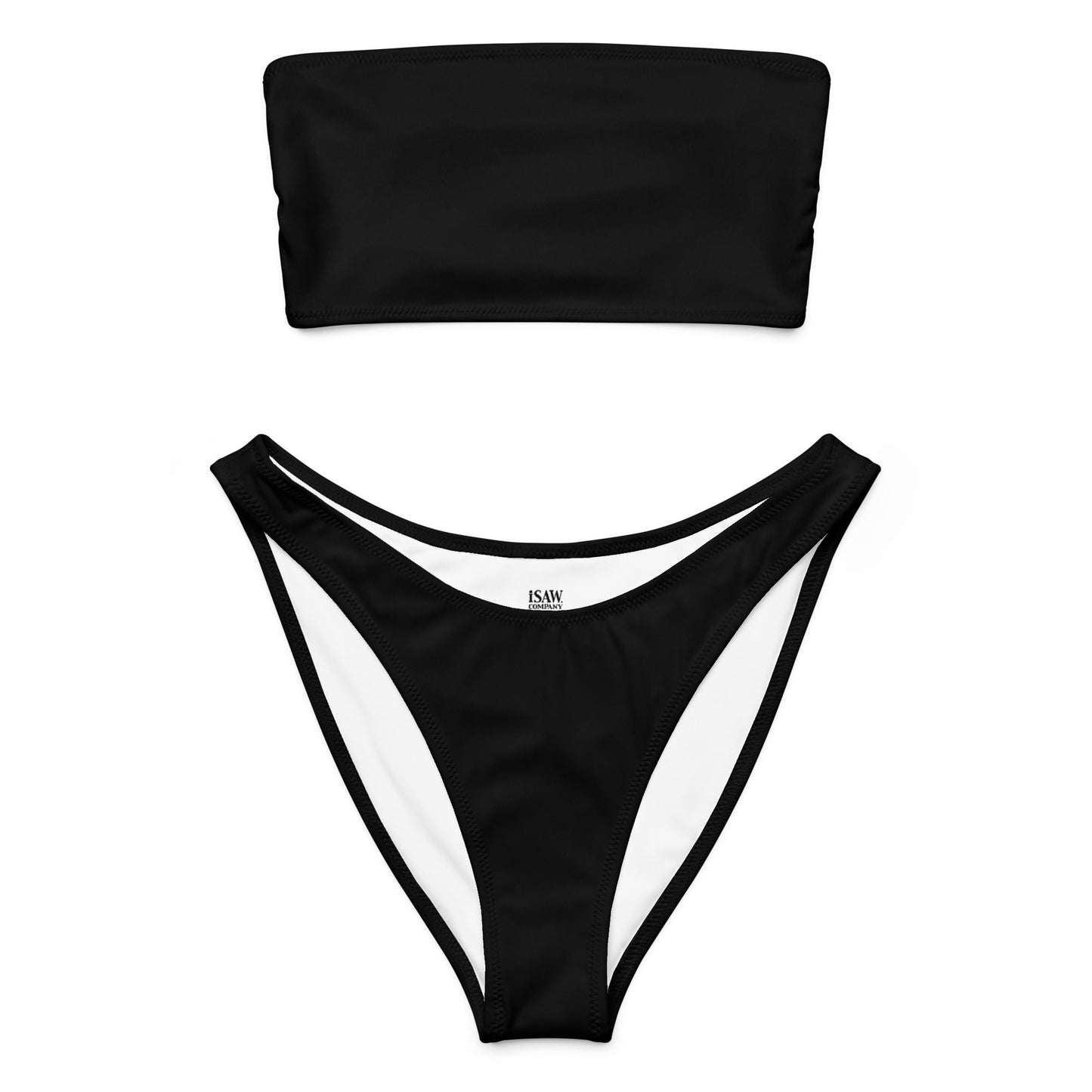 iSAW Womens Black Bandeau Bikini