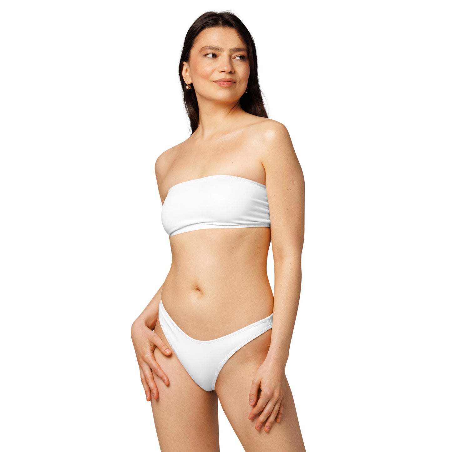 iSAW Womens White Bandeau Bikini