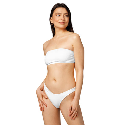 iSAW Womens White Bandeau Bikini