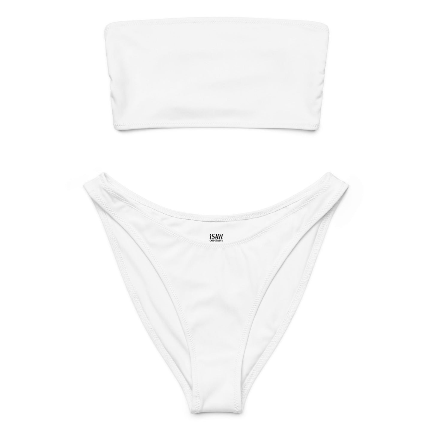 iSAW Womens White Bandeau Bikini