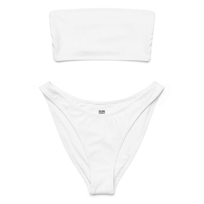 iSAW Womens White Bandeau Bikini