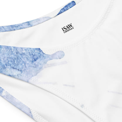 Watercolour Blue Splash - Womens Bandeau Bikini