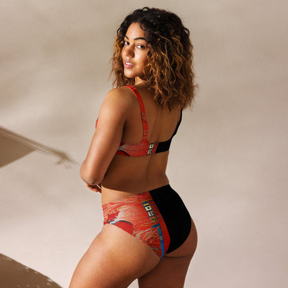 Half Black Half Hónghǎi - Womens Two-Piece Bikini