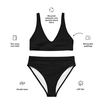 iSAW Womens Black Two-Piece Bikini