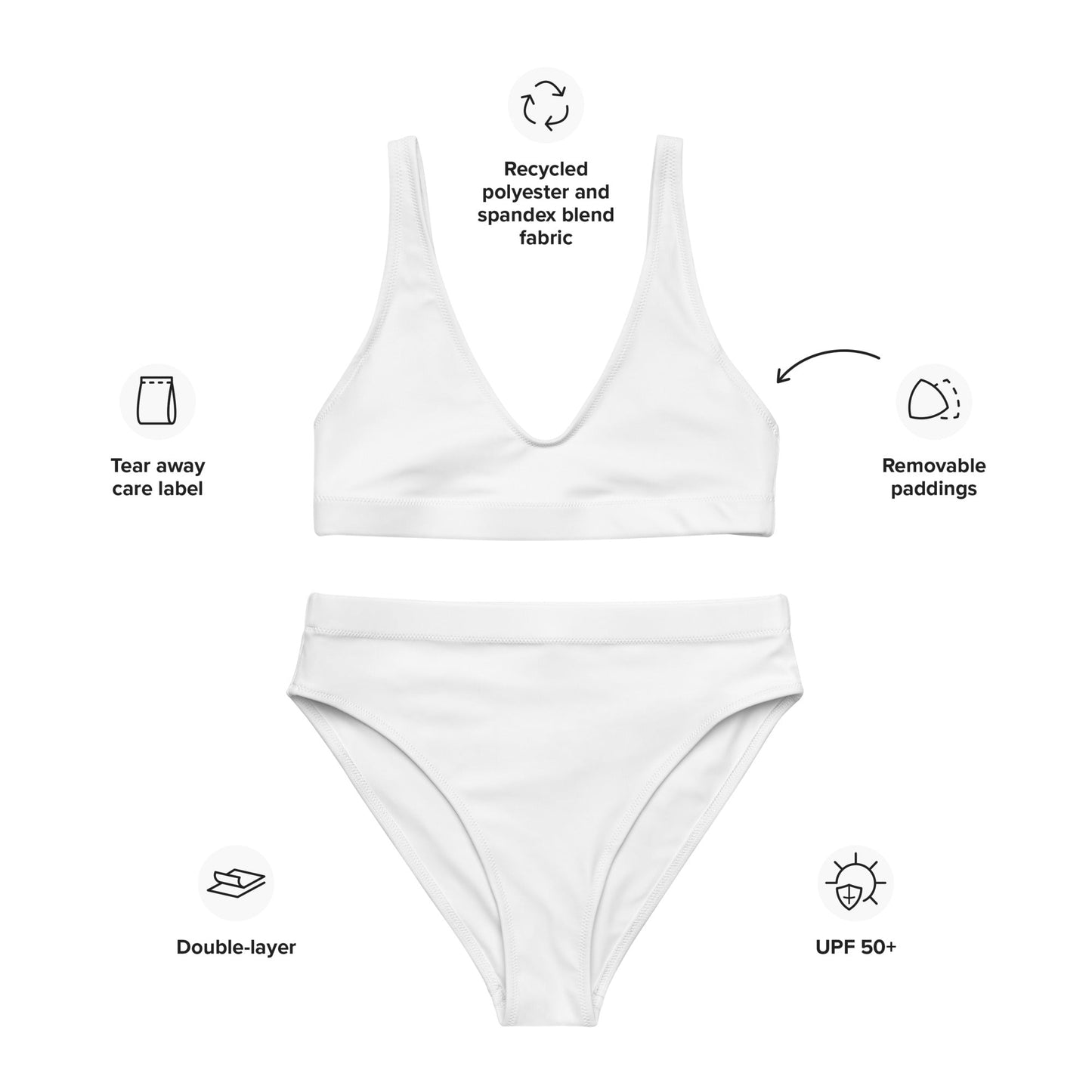 iSAW Womens White Two-Piece Bikini