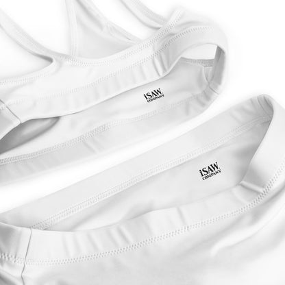 iSAW Womens White Two-Piece Bikini
