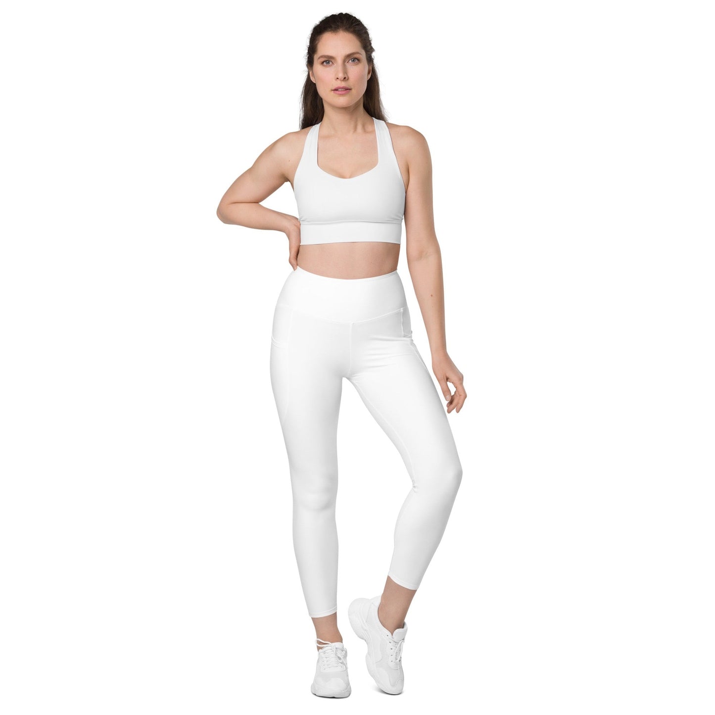 iSAW Womens White Leggings with Pockets
