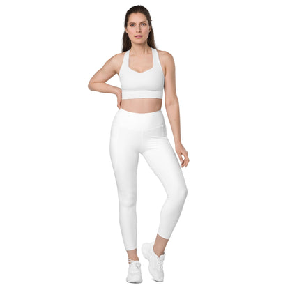 iSAW Womens White Leggings with Pockets